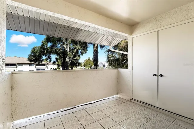 a view of a glass door