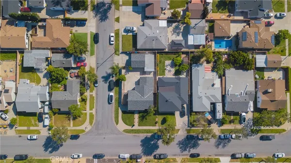 an aerial view of multiple houses