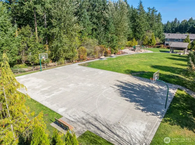 a view of a backyard with a garden