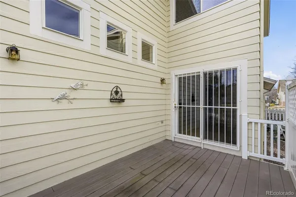 a view of a balcony with outside space