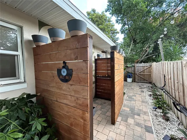 a backyard of a house