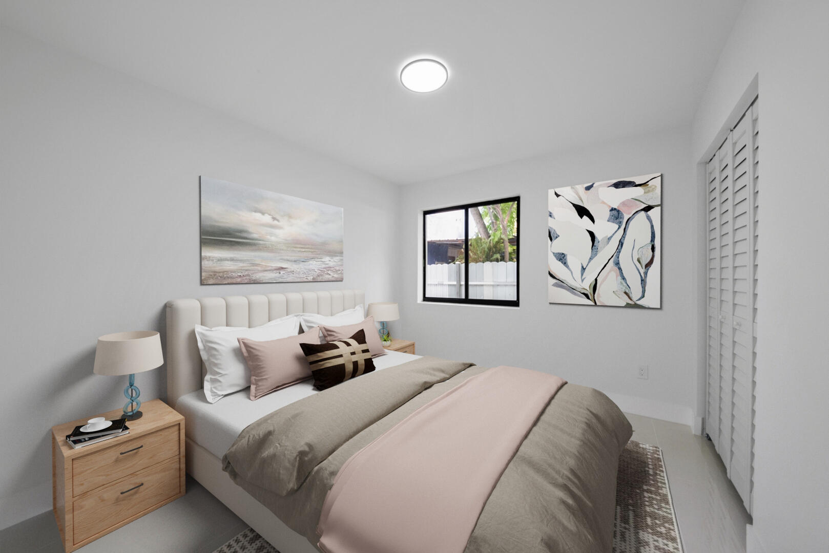 860 Northwest 70th Street Miami, FL 33150 - Photo 13 of 25 a bedroom with a bed and a painting on the wall