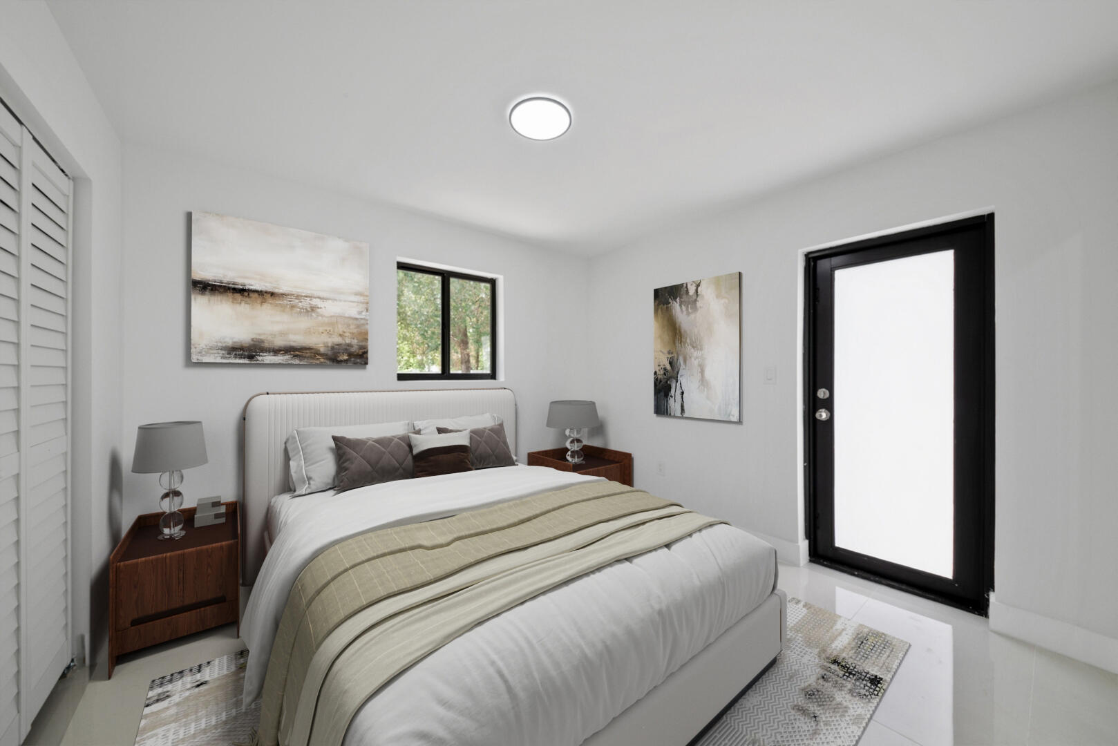 860 Northwest 70th Street Miami, FL 33150 - Photo 15 of 25 a bedroom with a bed and a painting on the wall