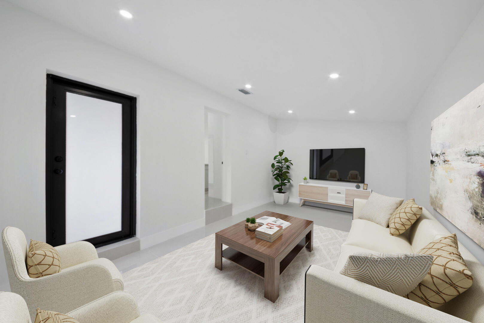 860 Northwest 70th Street Miami, FL 33150 - Photo 9 of 25 a living room with furniture and a flat screen tv