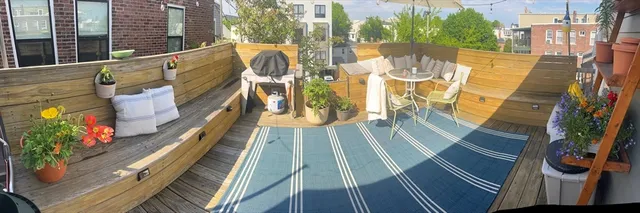 a view of outdoor space with seating area