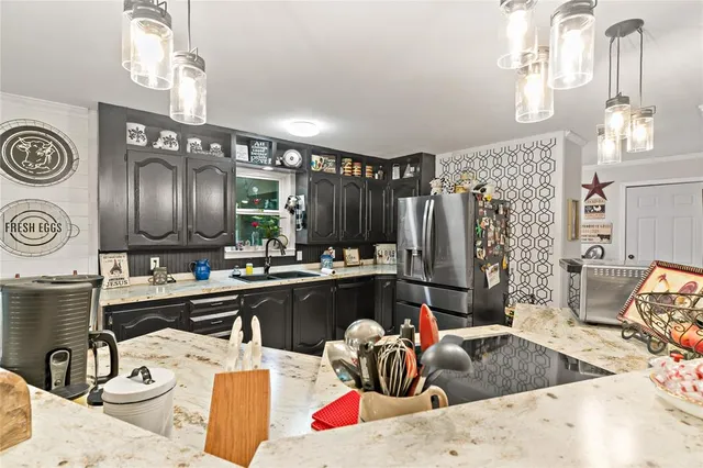 a living room filled with furniture