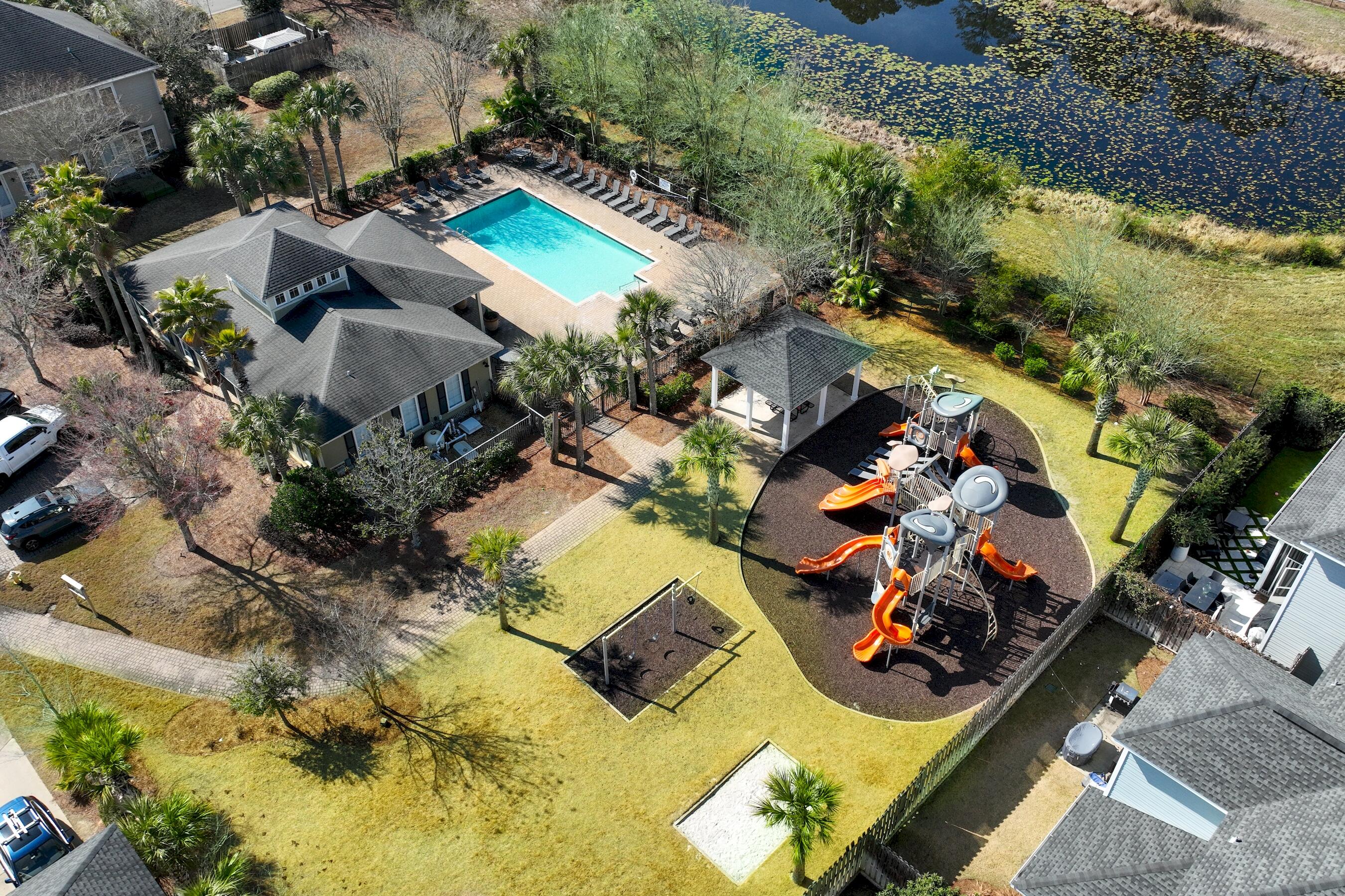 134 Hatton Court Santa Rosa Beach, FL 32459 - Photo 31 of 32 an aerial view of a house with a swimming pool
