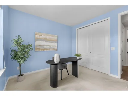 a table and chairs in a room