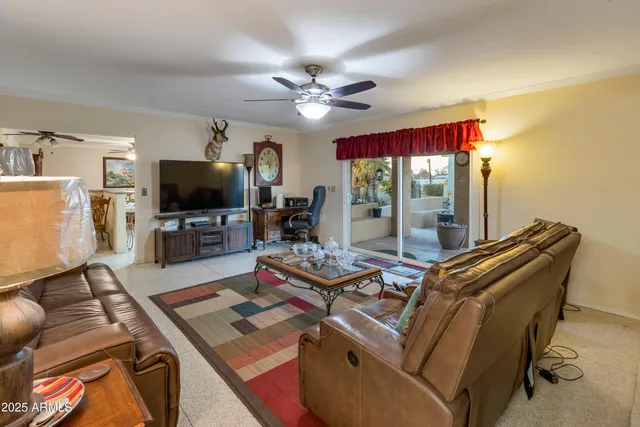 a view of porch with a furniture
