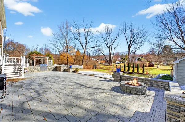 a view of outdoor space with seating area