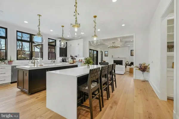 a bedroom with a large bed and a couch