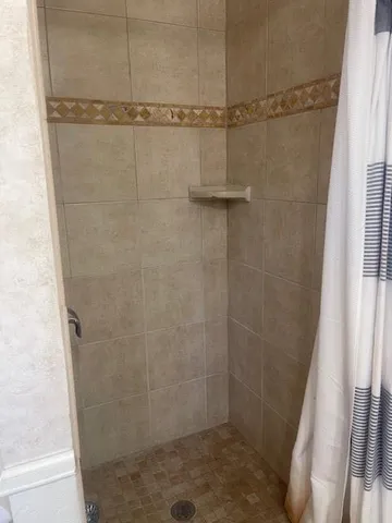a bathroom with a shower