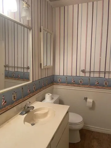 a bathroom with a sink and a toilet