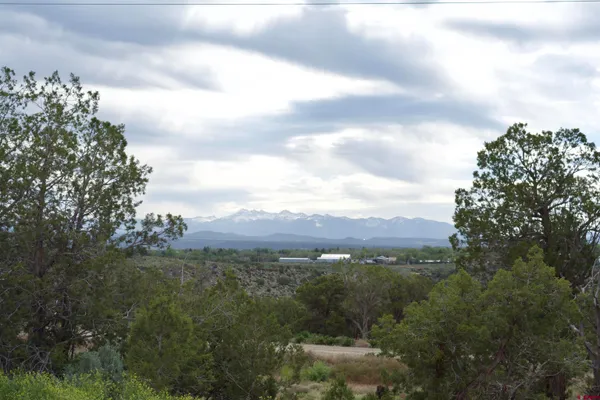 a view of a city and mountains