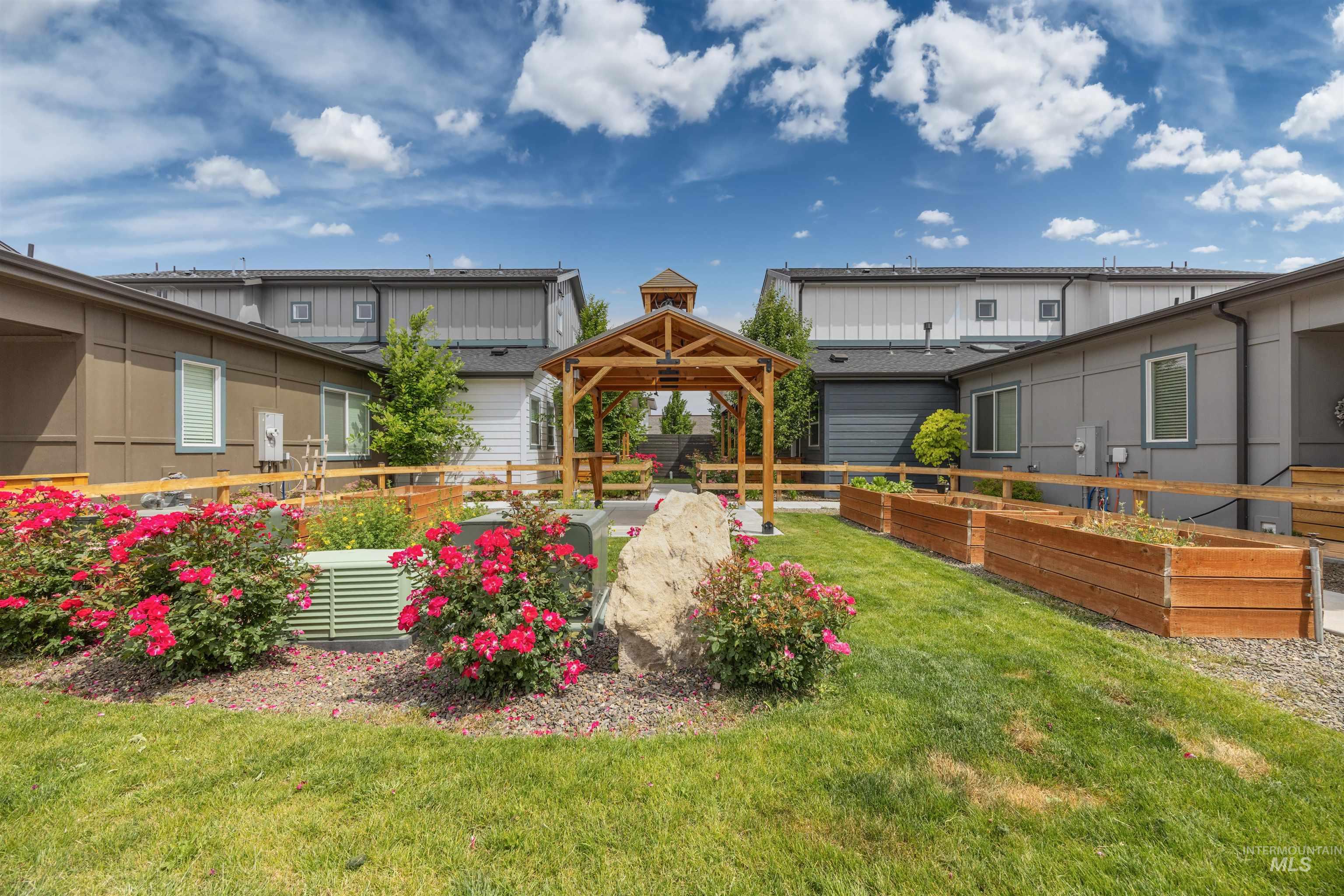 1408 North Cole Road Boise, ID 83704 - Photo 29 of 32 Central wooden gazebo with a pyramidal roof