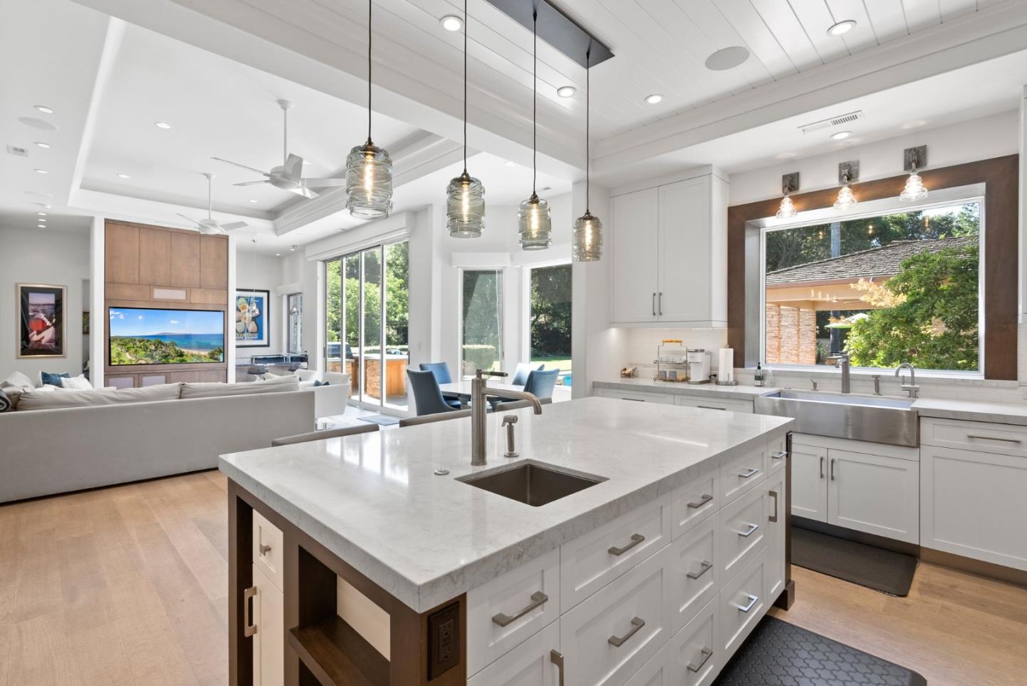 2 Lane Place Atherton, CA 94027 - Photo 12 of 35 a kitchen with counter top space sink and center island