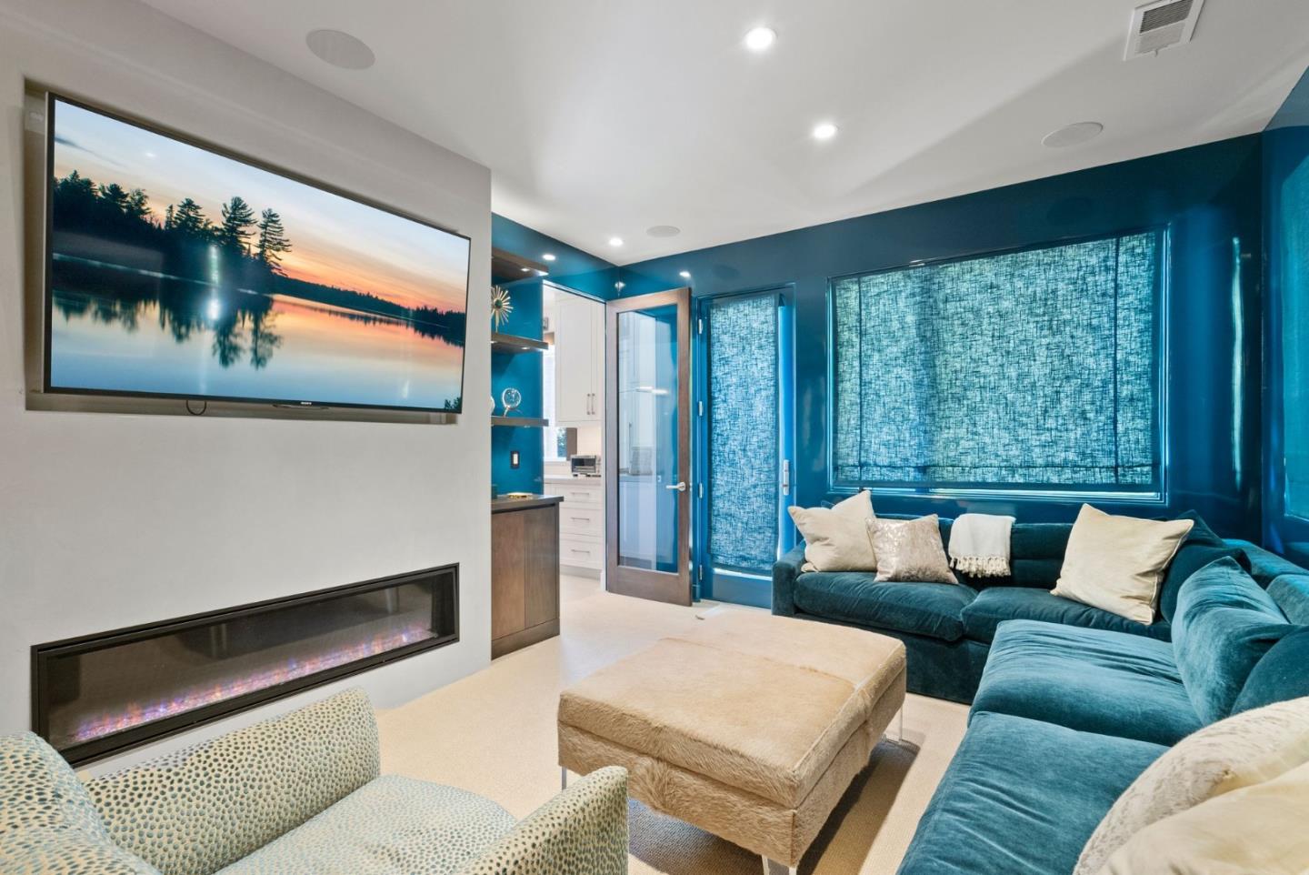 2 Lane Place Atherton, CA 94027 - Photo 16 of 35 a living room with furniture and a fireplace