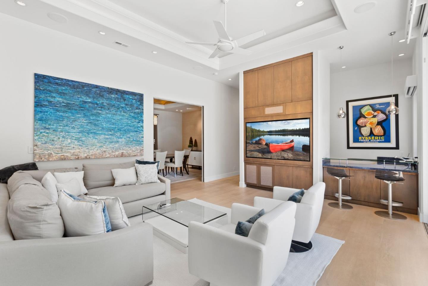 2 Lane Place Atherton, CA 94027 - Photo 9 of 35 a living room with furniture a rug and a flat screen tv