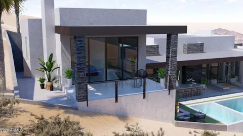 a view of a backyard of a house