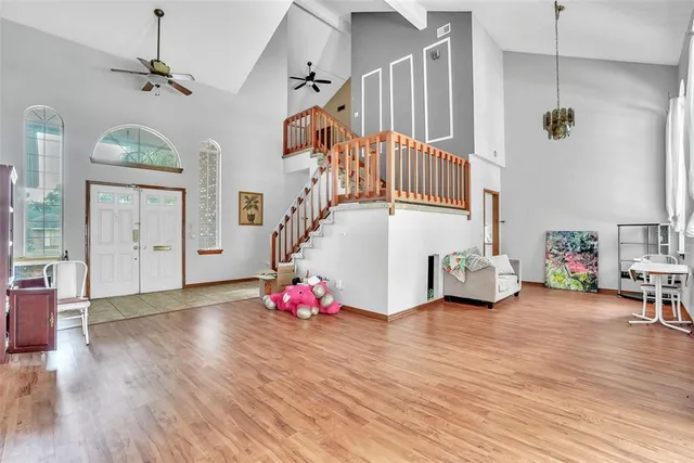 a view of livingroom with furniture and wooden floor