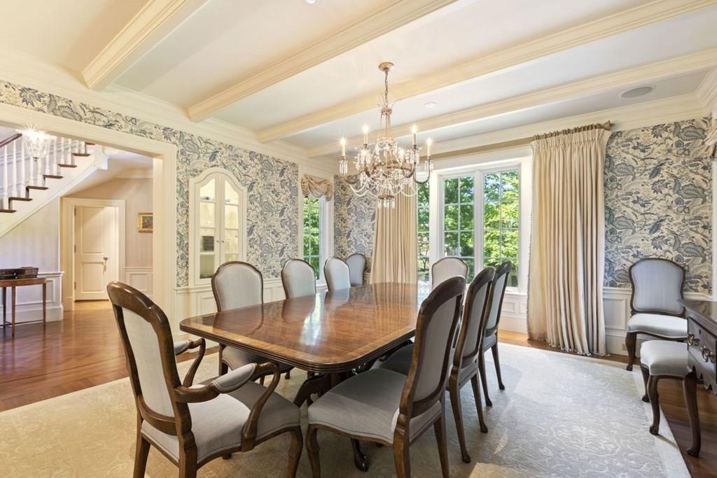 17 Clark Road Wellesley, MA 02481 - Photo 10 of 42 a view of a dining room with furniture window and outside view