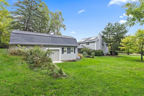 an aerial view of a house