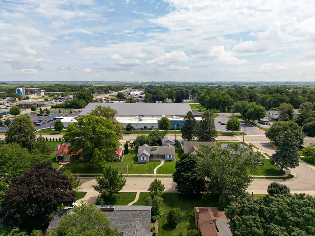 an aerial view of multiple house