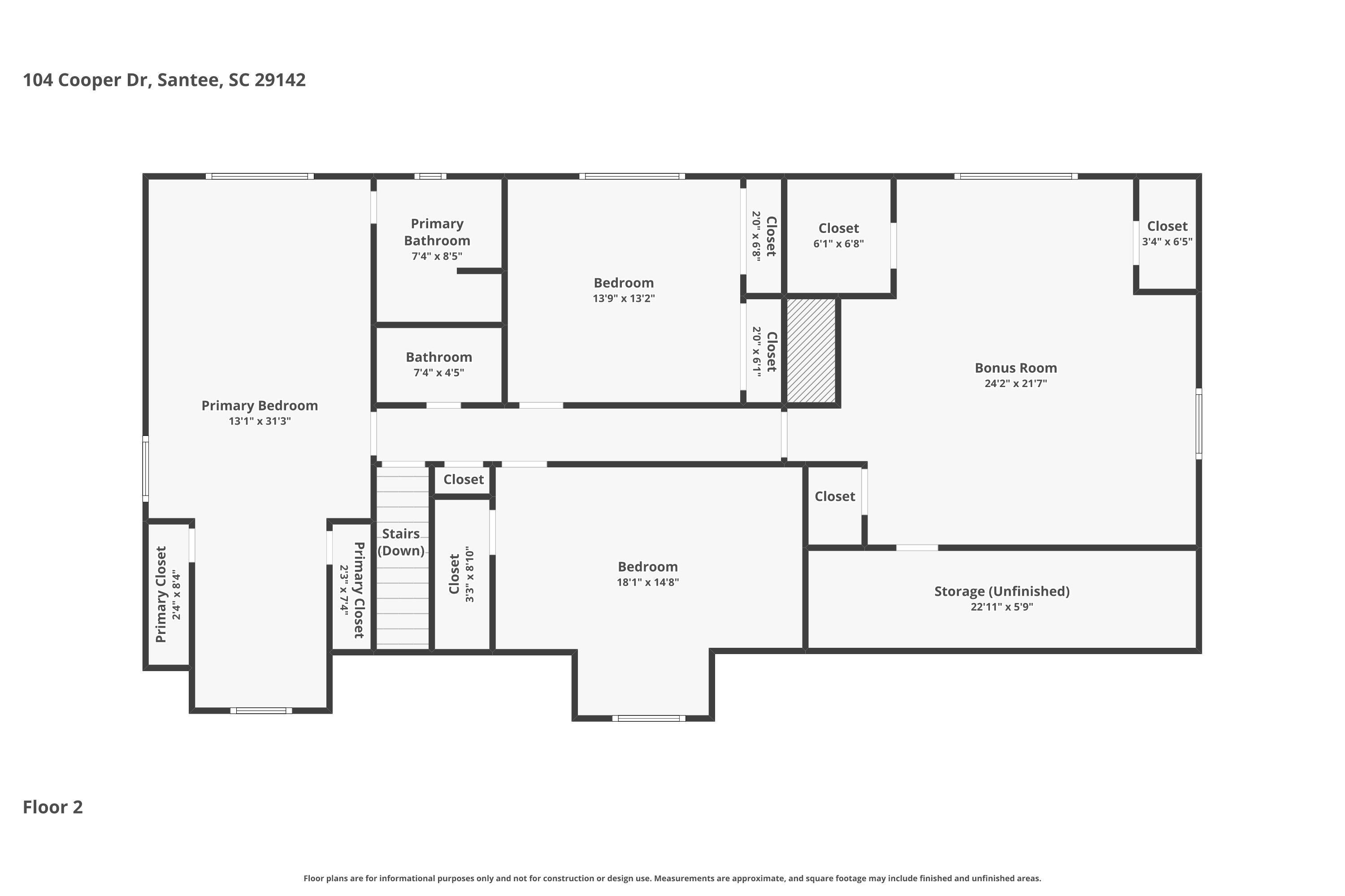 104 Cooper Drive Santee, SC 29142 - Photo 55 of 56 Floor-2 for 104 Cooper Drive
