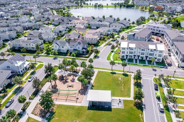 an aerial view of tennis court