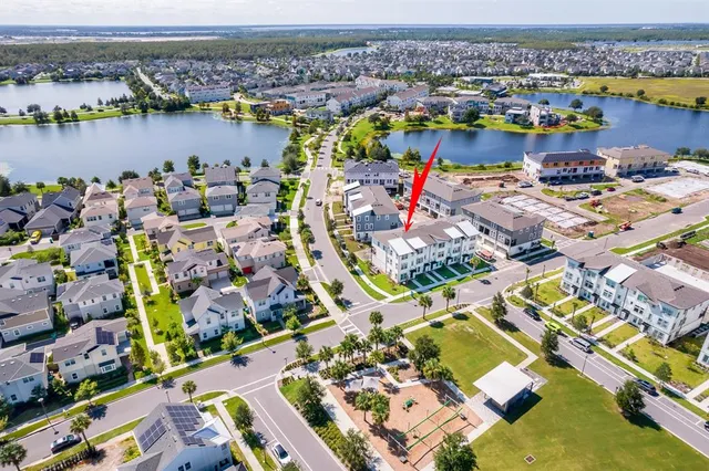 an aerial view of a city