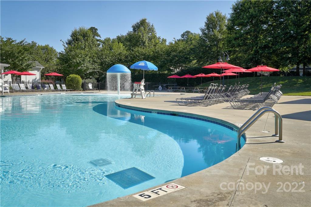 562 6th Baxter Crossing Fort Mill, SC 29708 - Photo 44 of 48 a view of a swimming pool with a table and chairs under an umbrella