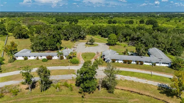 a view of a lake with a houses