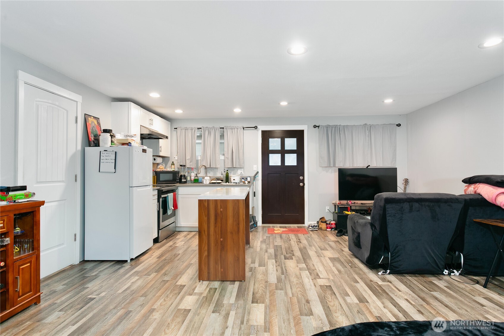 31327 12th Place South Federal Way, WA 98003 - Photo 28 of 40 a view of kitchen with refrigerator microwave and cabinets