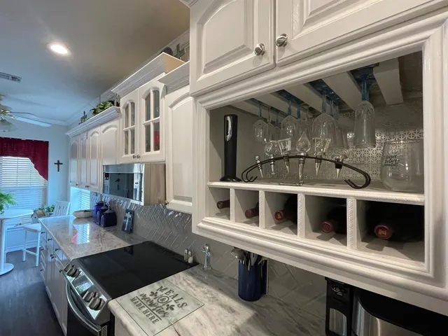 a living room with furniture