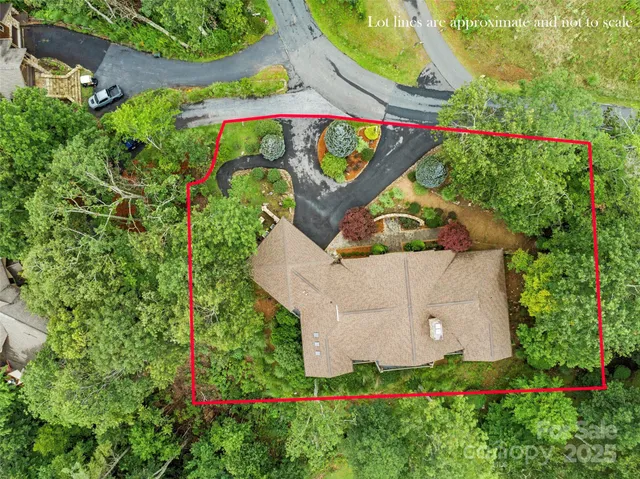 an aerial view of a house