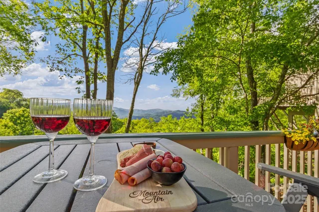 a view of a bench in a balcony