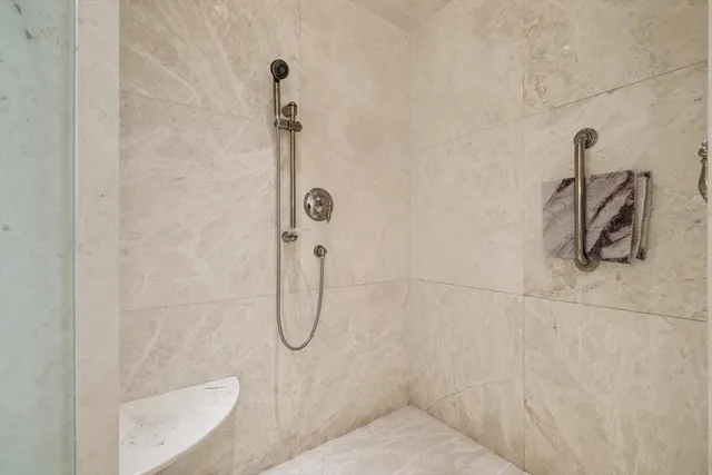a bathroom with a shower