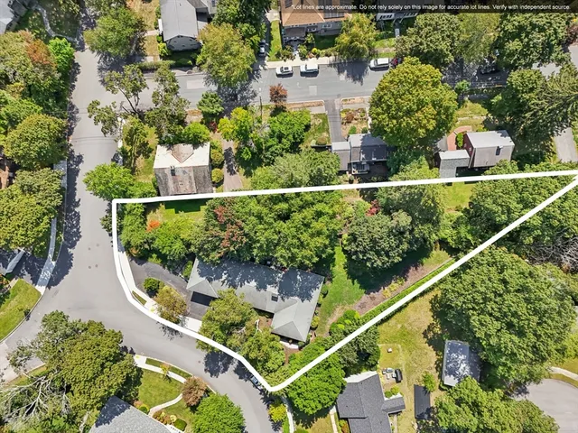 an aerial view of a house having outdoor space