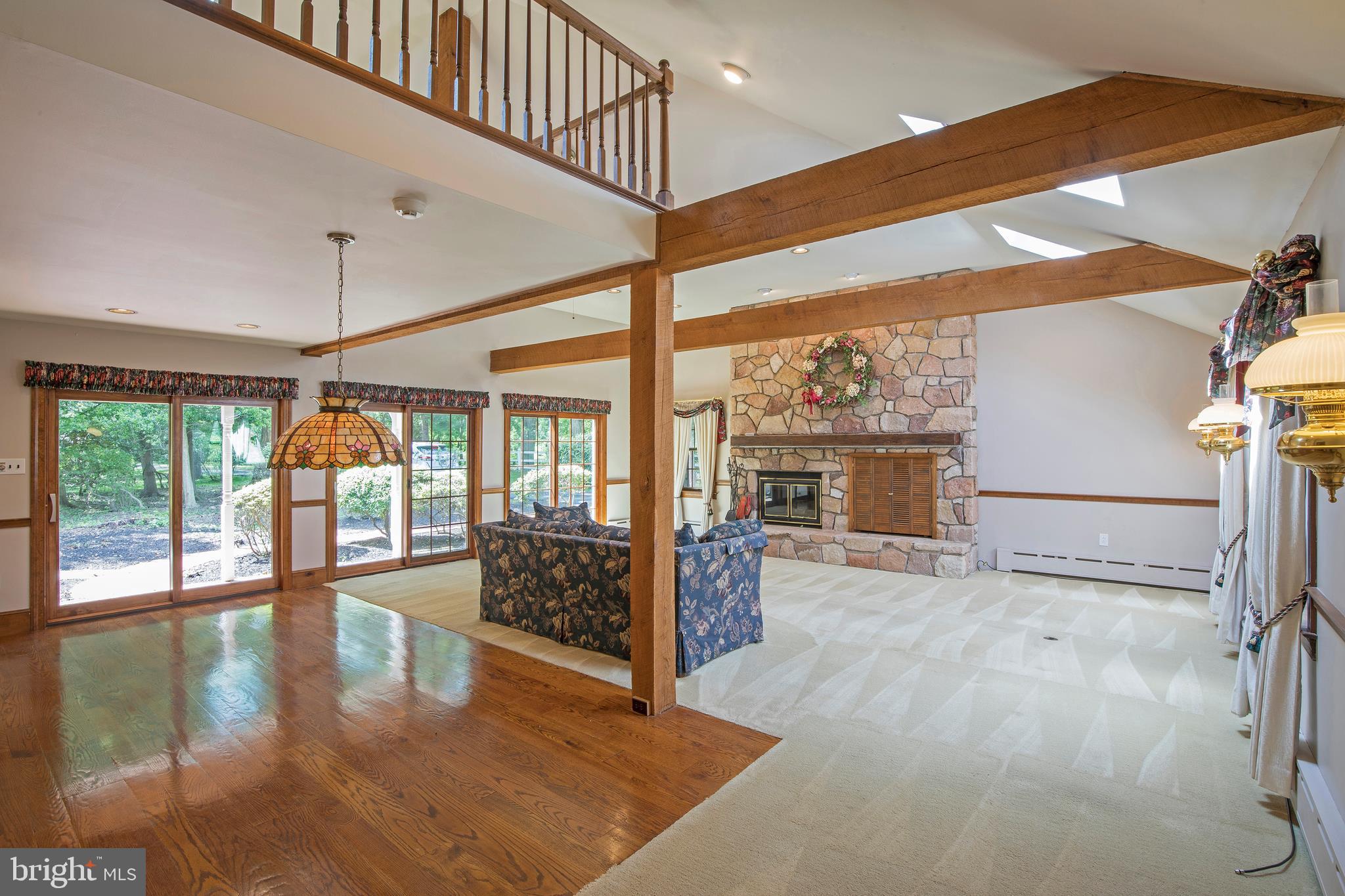 1181 Oxford Valley Road Yardley, PA 19067 - Photo 24 of 61 Vaulted Ceiling & Stone Fireplace in Family Room
