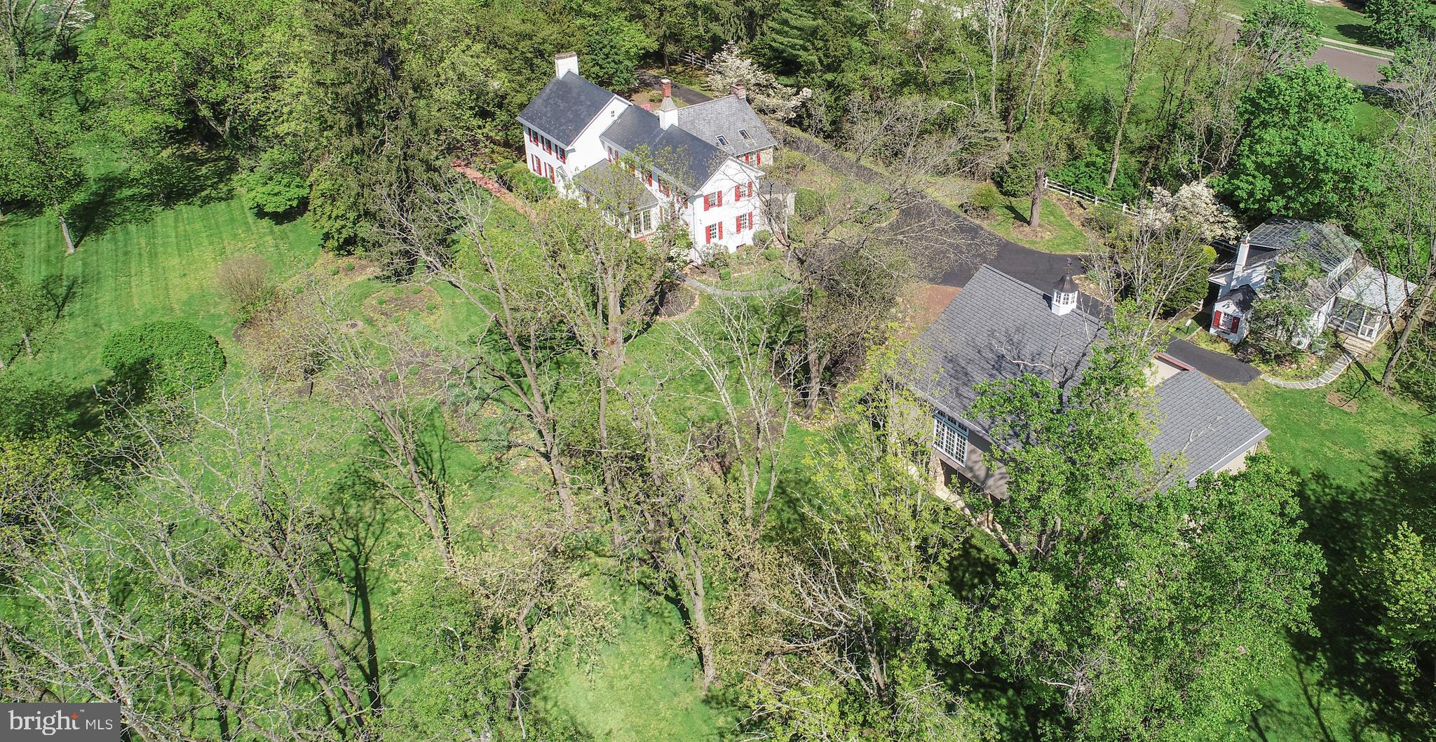 1181 Oxford Valley Road Yardley, PA 19067 - Photo 8 of 61 Aerial View of Main House, Bank Barn, Carriage Hse
