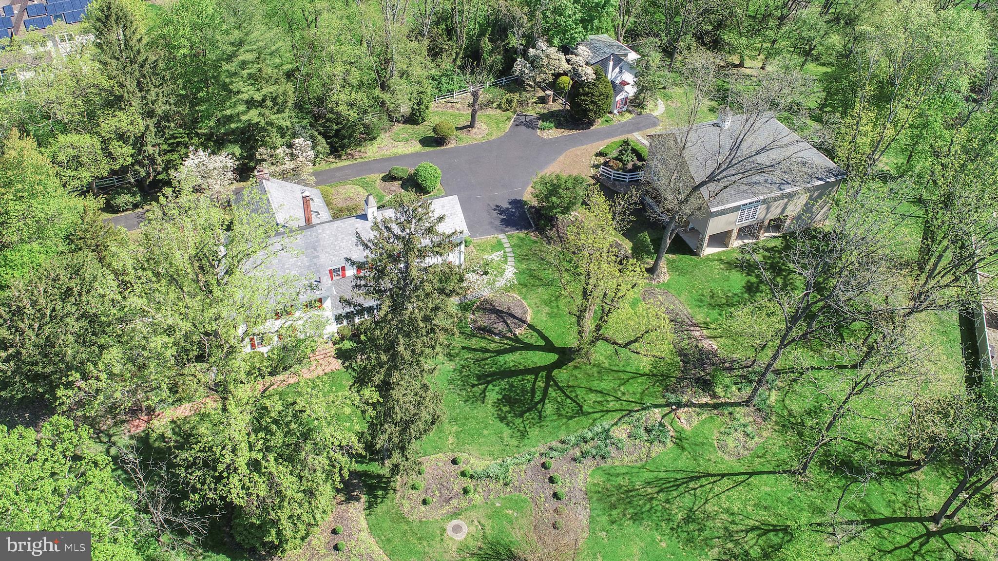 1181 Oxford Valley Road Yardley, PA 19067 - Photo 9 of 61 Aerial View of Main House, Bank Barn. Carriage Hse