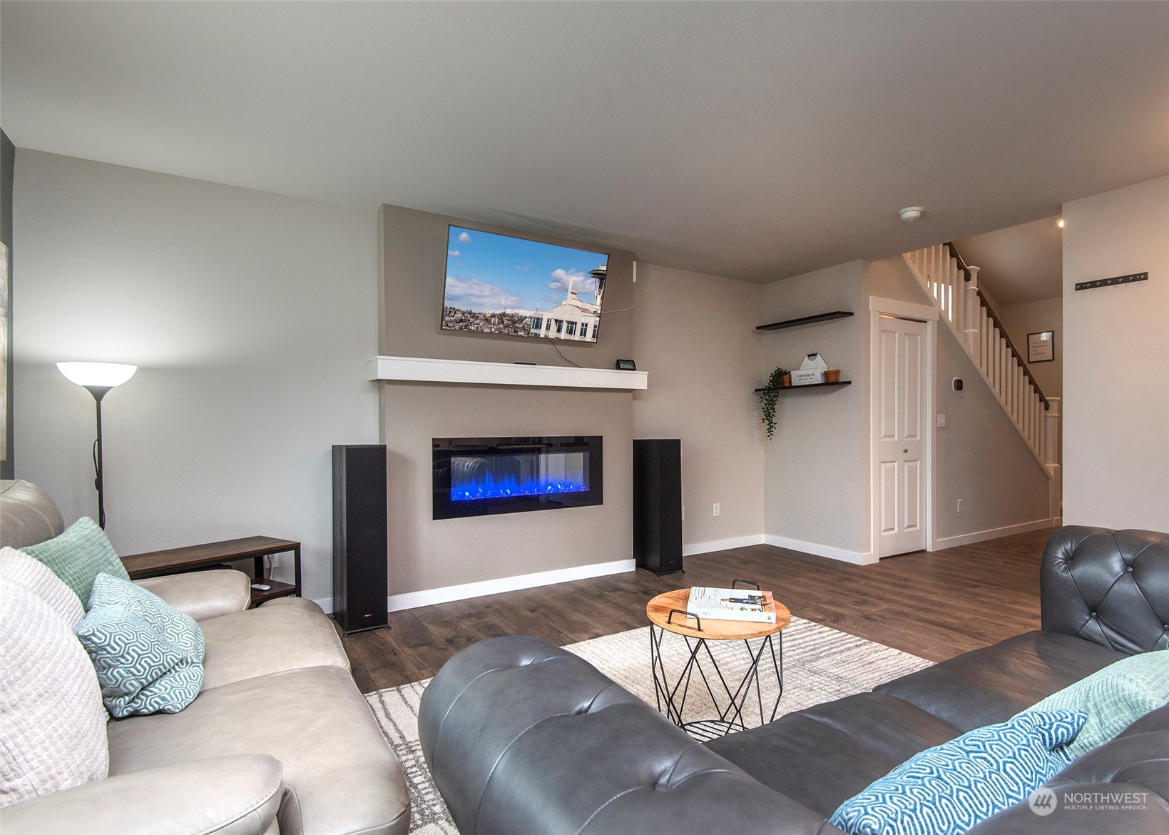 215 169th Place Southwest Bothell, WA 98012 - Photo 5 of 30 a living room with furniture and a fireplace