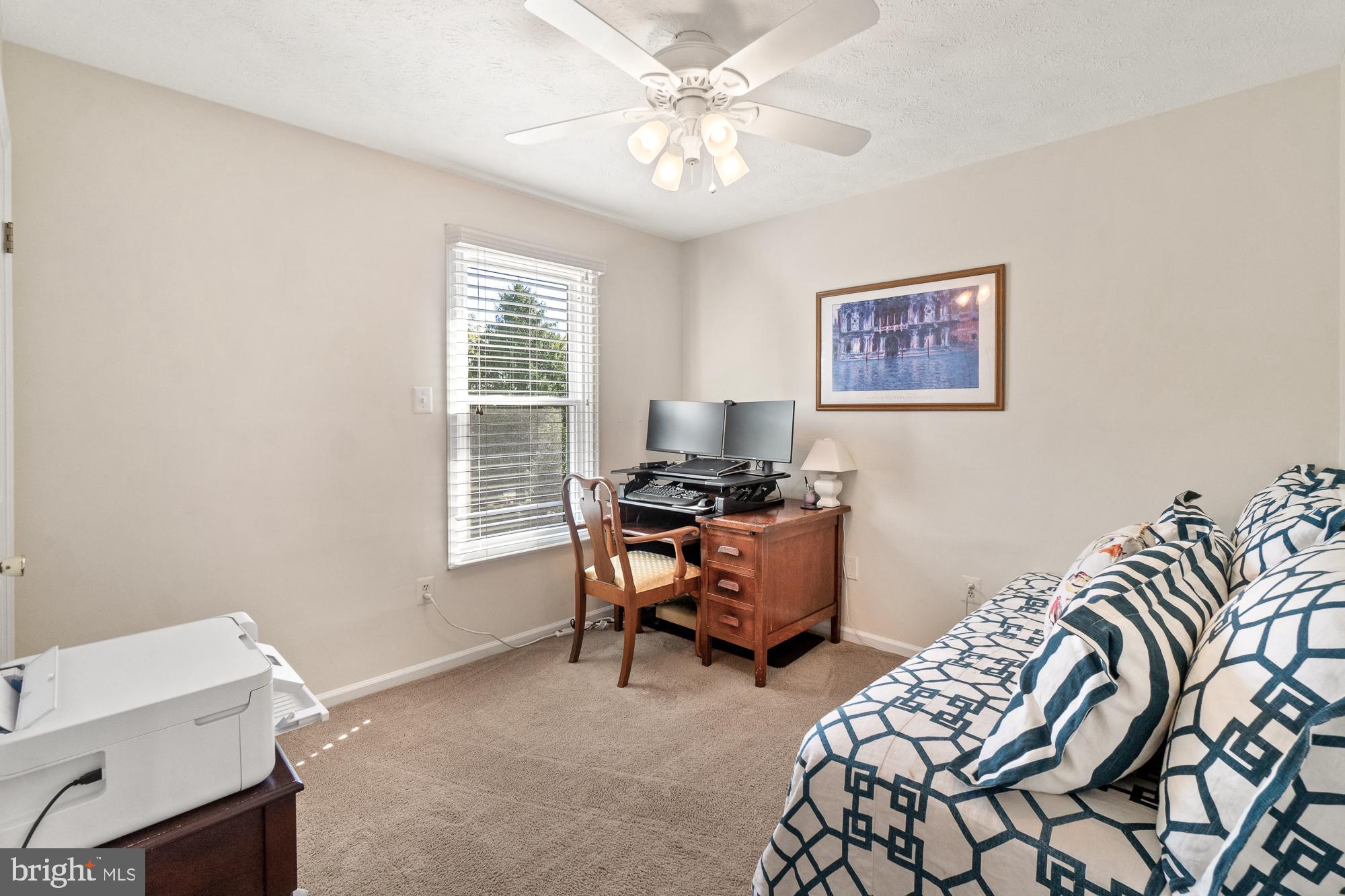 17226 Spates Hill Road Poolesville, MD 20837 - Photo 40 of 70 Bedroom #4 with ceiling fan. Used as office now!