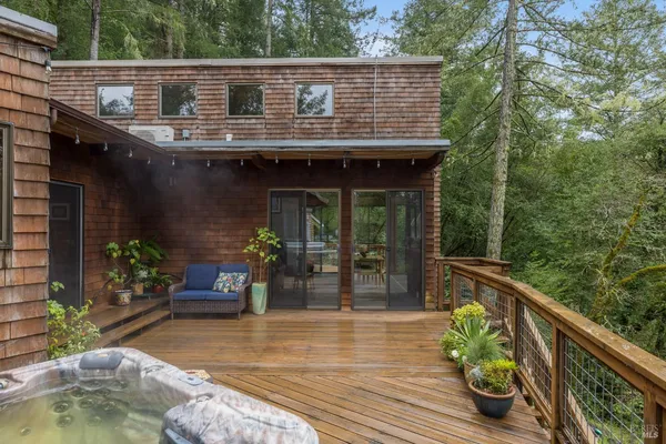 a house view with a seating space