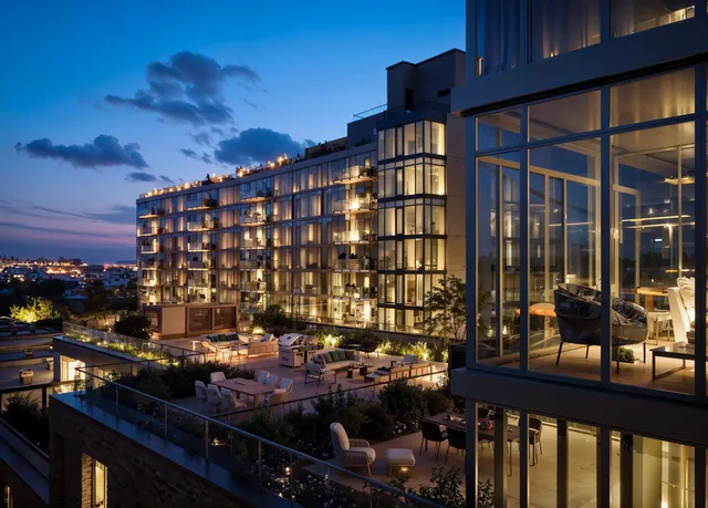 a view of building with an outdoor space