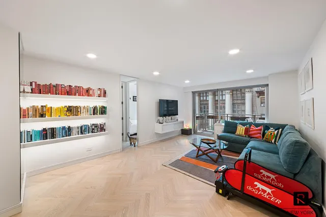 a living room with furniture