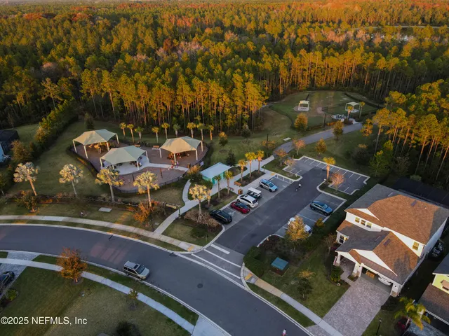 an aerial view of multi story residential apartment building