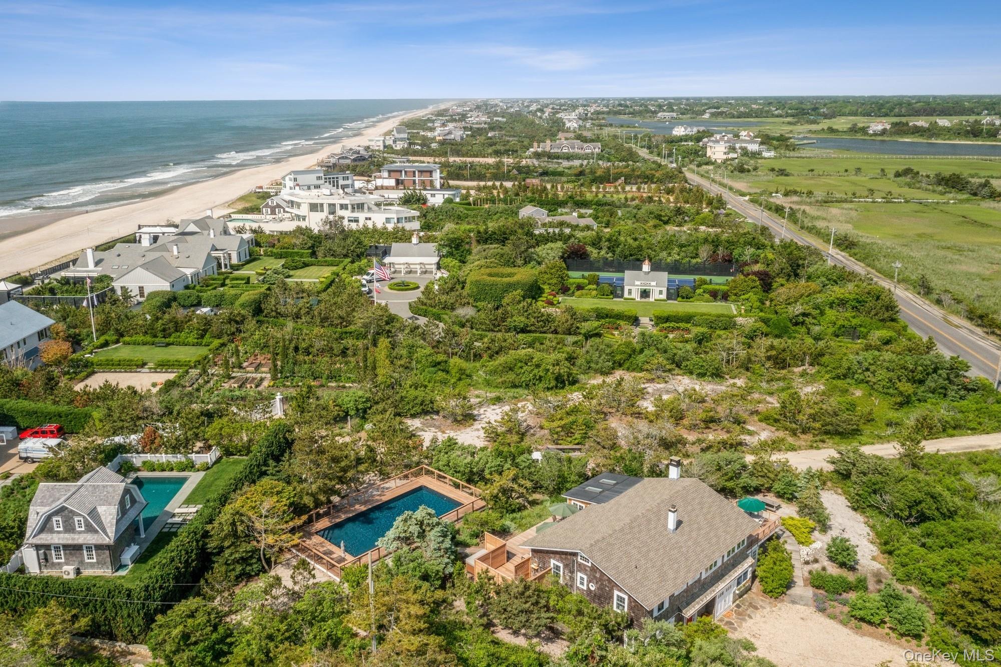 196 Dune Road Quogue, NY 11959 - Photo 28 of 31 Aerial view of expansive coastline