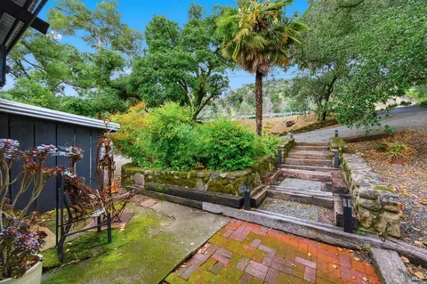 a view of backyard with green space
