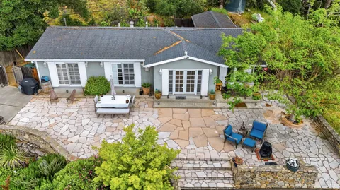 front view of a house with a yard